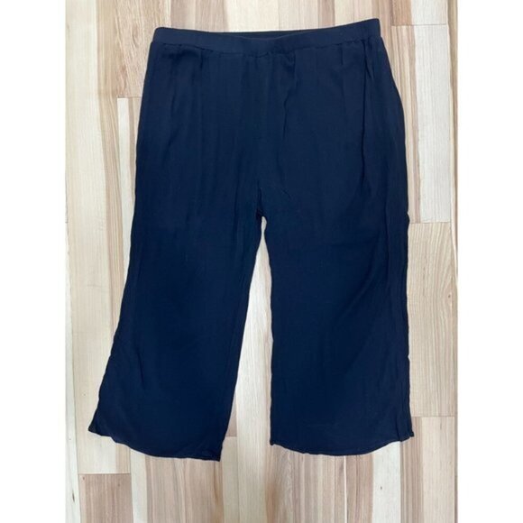 West Kei Black Wide Leg Textured Pants 3X - Picture 1 of 5